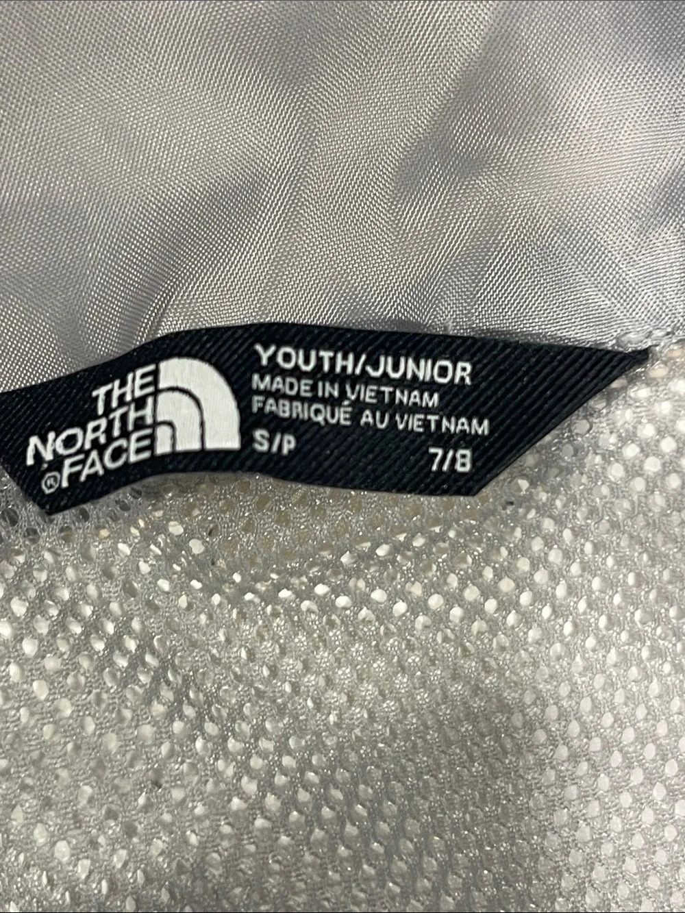 The North Face Light Gray Kids Hooded Rain Jacket
